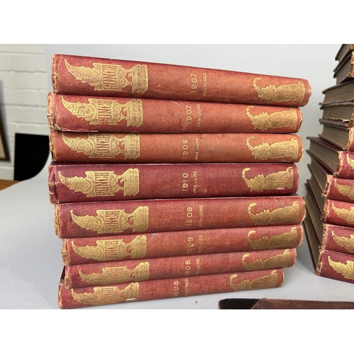 132 - A LARGE COLLECTION OF PUNCH BOOKS, VOLUMES FROM 1898 THROUGH TO 1910 (30)