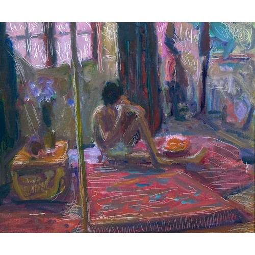 17 - MARTIN OLIVER (SARGY) MANN: AN OIL PAINTING ON CANVAS DEPICTING A SEATED NUDE

60cm x 50cm

Mounted ... 