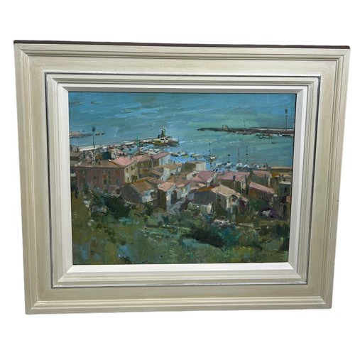 58B - TOM COATES (B.1941): AN OIL PAINTING ON CANVAS TITLED 'ISOLA DEL GIGLIO', 

50cm x 40cm 

Mounted in... 