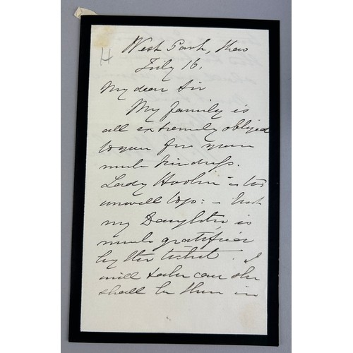 140 - WILLIAM JACKSON HOOKER (BRITISH 1785-1865): AN AUTOGRAPHED LETTER SIGNED 'W.J HOOKER' ADDRESSED TO A... 