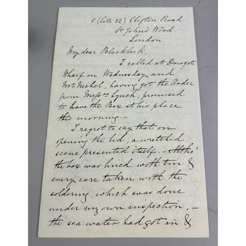 142 - WILLIAM KENNETT LOFTUS (BRITISH 1820-1858): AN AUTOGRAPHED LETTER SIGNED 'WM. KENNETT LOFTUS' ADDRES... 