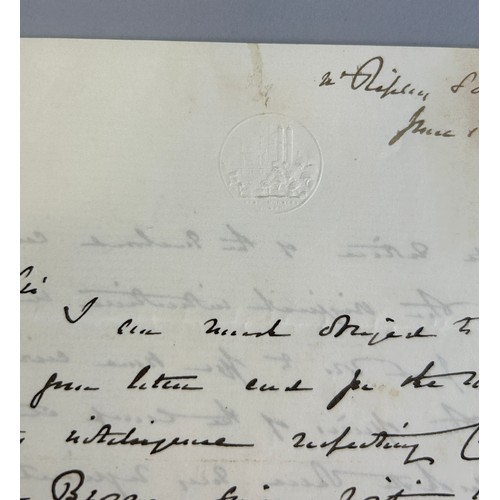 143 - WILLIAM KING NOEL 1ST EARL OF LOVELACE (BRITISH 1805-1893): AN AUTOGRAPHED SIGNED LETTER ADDRESSED T... 