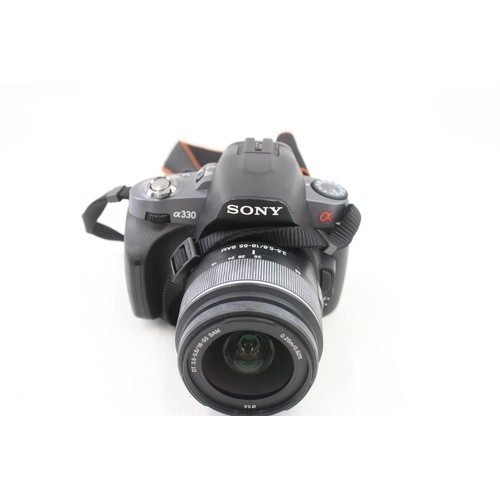 869 - A SONY A330 DSLR DIGITAL CAMERA WORKING WITH SONY 18MM F/3.5-5.6 SAM,