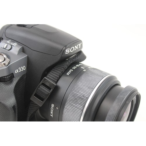 869 - A SONY A330 DSLR DIGITAL CAMERA WORKING WITH SONY 18MM F/3.5-5.6 SAM,