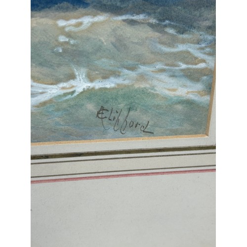 95 - A WATERCOLOUR PAINTING ON PAPER DEPICTING A SHIP ON CHOPPY WATERS, 

W.E.J. Dean. 

34cm x 22cm 

Mo... 