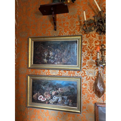 17 - A PAIR OF 19TH CENTURY DUTCH OIL PAINTINGS ON CANVAS, 

68cm x 36cm each.

Mounted in gilt frames. 
... 