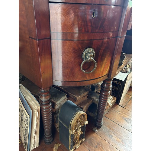 20 - A LARGE REGENCY MAHOGANY SIDEBOARD WITH GALLERY,

225cm x 102cm x 75cm