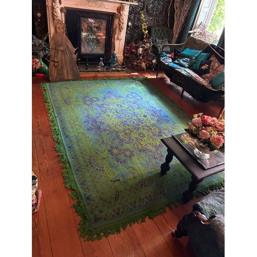 37 - A LARGE CASA PUPO GREEN AND BLUE RUG, 

275cm x 210cm