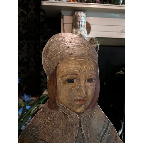 38 - AFTER DIEGO VELAZQUEZ: PAINTED DUMMY BOARD DEPICTING A GIRL HOLDING A BASKET, 

95cm x 52cm

Cut out... 