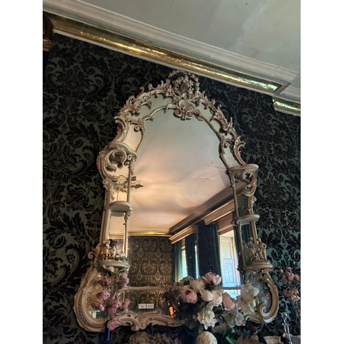 41 - A LARGE 19TH CENTURY WHITE PAINTED OVERMANTLE WALL MIRROR, 

180cm x 110cm

Possibly painted by John... 