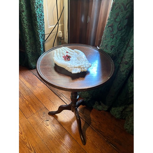 48 - A VICTORIAN MAHOGANY PEDESTAL ALONG WITH SEVERAL MAHOGANY JARDINIERES AND OCCASIONAL TABLES (5)