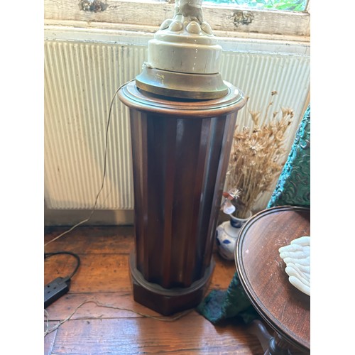 48 - A VICTORIAN MAHOGANY PEDESTAL ALONG WITH SEVERAL MAHOGANY JARDINIERES AND OCCASIONAL TABLES (5)