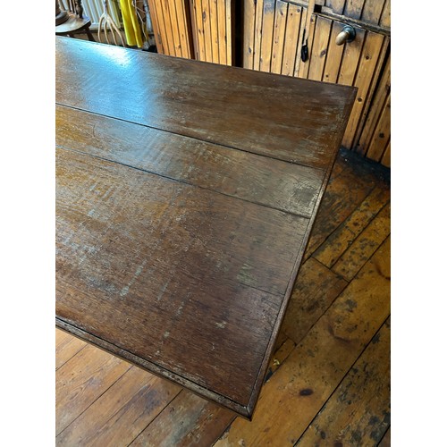 53 - AN OAK REFRECTORY TABLE, 

180cm x 90cm x 75cm