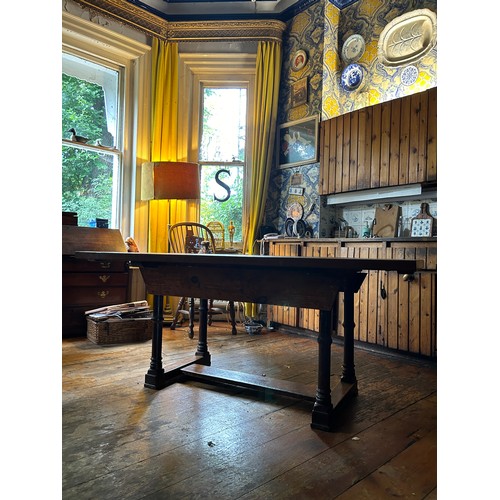 53 - AN OAK REFRECTORY TABLE, 

180cm x 90cm x 75cm