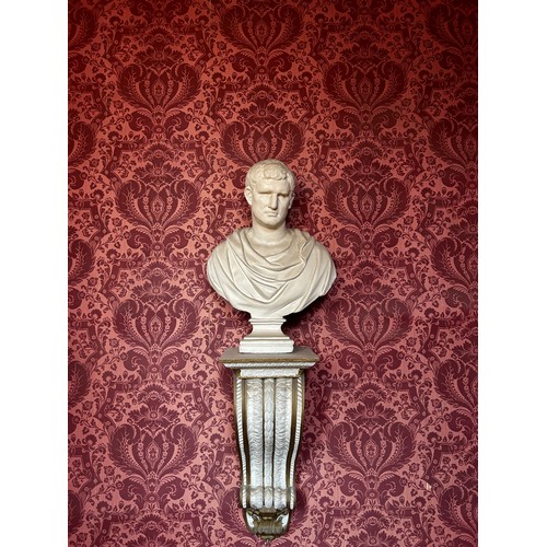 67 - A PLASTER BUST DEPICTING MARCUS VIPSANIUS AGRIPPA (63 B.C.-12 B.C.)

88cm x 64cm