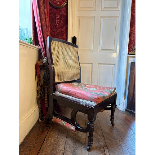 75 - A 19TH CENTURY MAHOGANY CAMPAIGN ARMCHAIR, 

102cm x 80cm x 63cm