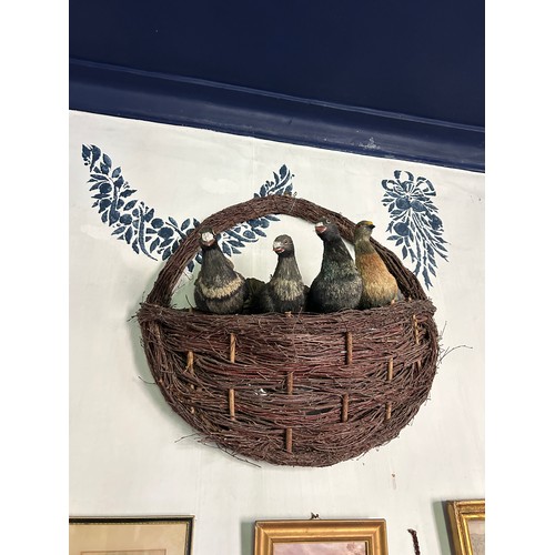 83 - A NEST OF MODEL PIGEONS, 

70cm D