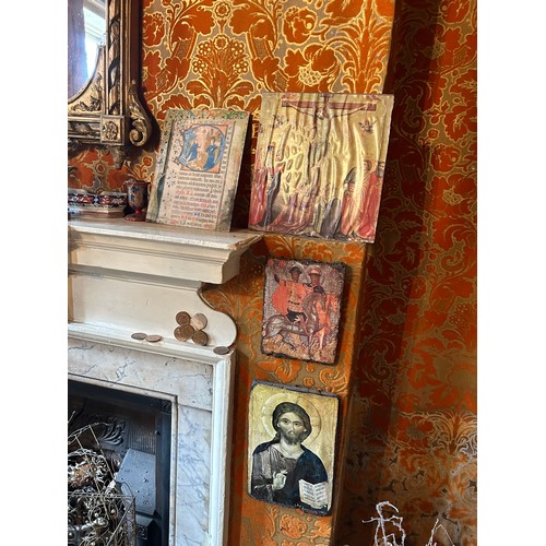 14 - A LARGE COLLECTION OF ANN BROADBENT DECOUPAGE AND PRINTED ICONS, PICTURES, SOME IN ANTIQUE FRAMES (2... 