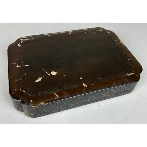 291 - A CHINESE MOTHER OF PEARL AND LACQUERED BOX, 

27cm x 18cm x 5cm