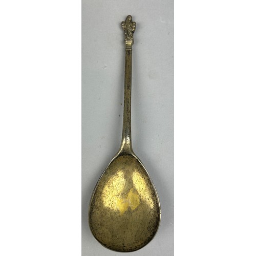 150 - AN ANTIQUE SILVER 'APOSTLE SPOON', 

Marked to verso. 

18cm L

Weight: 49gms