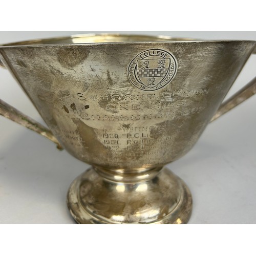 153 - BIRKBECK UNIVERSITY OF LONDON: AN ARTS AND CRAFTS SILVER TROPHY CUP 'STUDENT'S UNION ONE MILE CHALLE... 