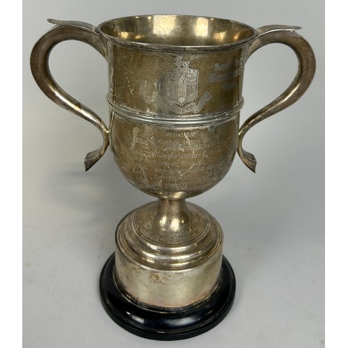 154 - 'THE LADY BUSK CHALLENGE CUP': A SILVER TROPHY CUP FROM UNIVERSITY OF LONDON, 

Inscribed with stude... 