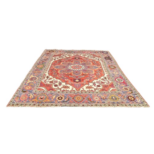 849 - A LARGE PERSIAN DESIGN CARPET,

400cm x 315cm