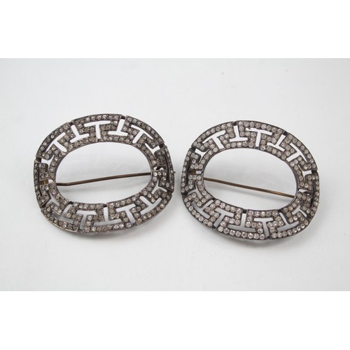 190 - TWO SILVER BUCKLE BROOCH CONVERSIONS,

Weight: 42gms