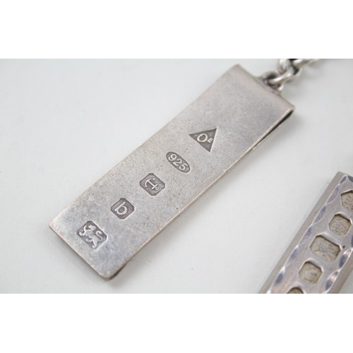 194 - SILVER INGOT JEWELLERY INCLUDING NECKLACE AND MONEY CLIP KEYCHAIN, 

Weight: 77gms