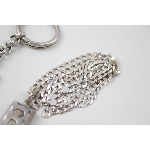 194 - SILVER INGOT JEWELLERY INCLUDING NECKLACE AND MONEY CLIP KEYCHAIN, 

Weight: 77gms