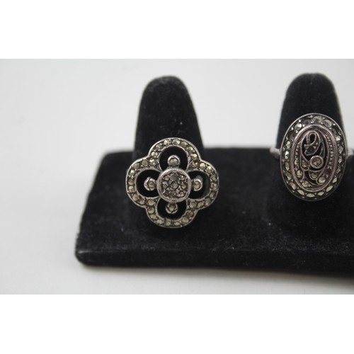 201 - A COLLECTION OF SILVER VINTAGE MARCASITE RINGS,

Weight: 24gms