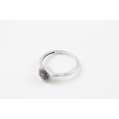 208 - AN 18CT WHITE GOLD DIAMOND AND BLACK GEMSTONE CLUSTER RING, 

Weight: 2.7gms