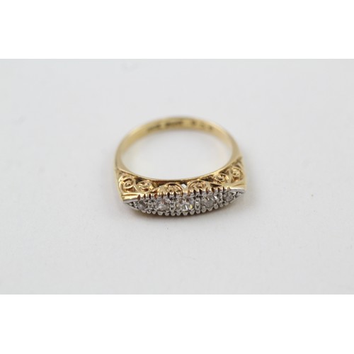 285 - AN 18CT GOLD VINTAGE SINGLE CUT DIAMOND SET FIVE STONE ETERNITY RING, 

Weight: 3.7gms