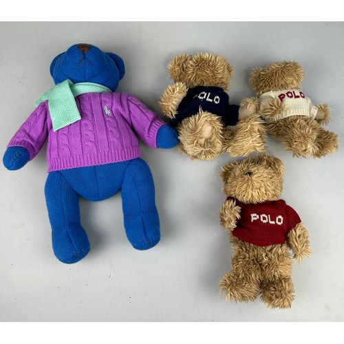 825 - A COLLECTION OF FOUR RALPH LAUREN POLO TOY BEARS,