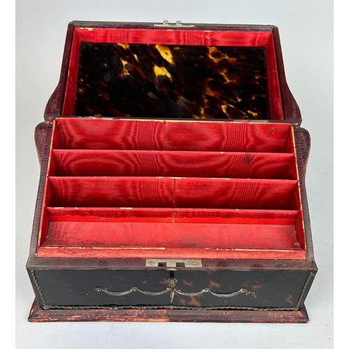 133 - AN EDWARDIAN TORTOISESHELL AND SILVER MOUNTED STATIONARY BOX, LONDON CIRCA 1920, 

30cm x 19cm x 15c... 