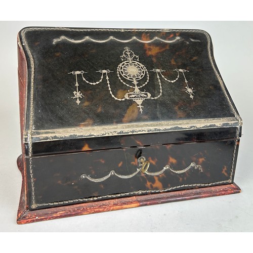 133 - AN EDWARDIAN TORTOISESHELL AND SILVER MOUNTED STATIONARY BOX, LONDON CIRCA 1920, 

30cm x 19cm x 15c... 