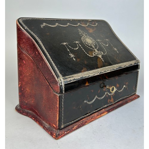 133 - AN EDWARDIAN TORTOISESHELL AND SILVER MOUNTED STATIONARY BOX, LONDON CIRCA 1920, 

30cm x 19cm x 15c... 