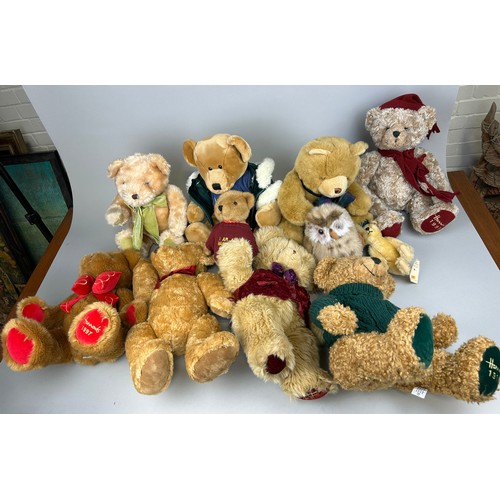 826 - A COLLECTION OF MOSTLY HARRODS TOY BEARS, 

Including one small Steiff and a few other good makes.