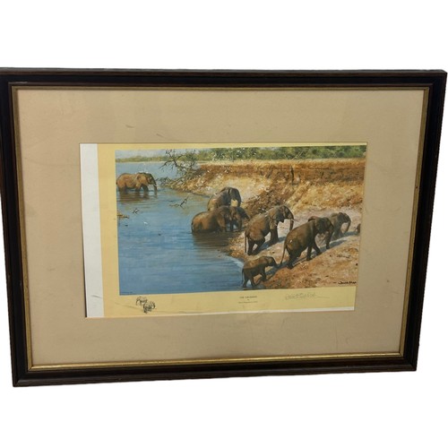 799 - DAVID SHEPHERD: A SIGNED PRINT 'THE CROSSING', 

Signed in pencil bottom right. 

Mounted in a frame... 