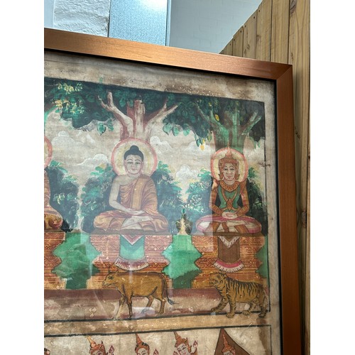 812 - A VERY LARGE 20TH CENTURY THANGKA, 

Framed and glazed. 

198cm x 98cm