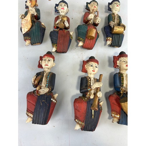 815 - A COLLECTION OF THAI FIGURES PLAYING INSTRUMENTS, 

Largest 24cm x 9cm