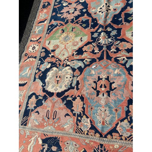 852 - A LARGE AND FINE RICHLY COLOURED KILIM CARPET, 

300cm x 240cm

Very good condition.