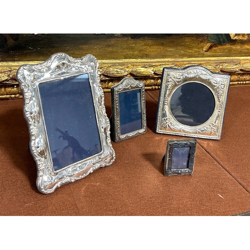 163 - FOUR 925 STERLING SILVER PHOTO FRAMES,