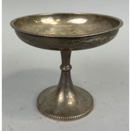 22 - A SILVER PEDESTAL DISH Weight: 57gms 8cm H