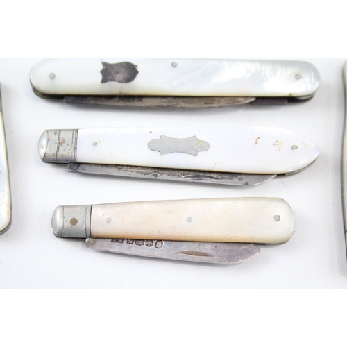 27 - 5X .925 STERLING SILVER ANTIQUE MOP FRUIT KNIVES