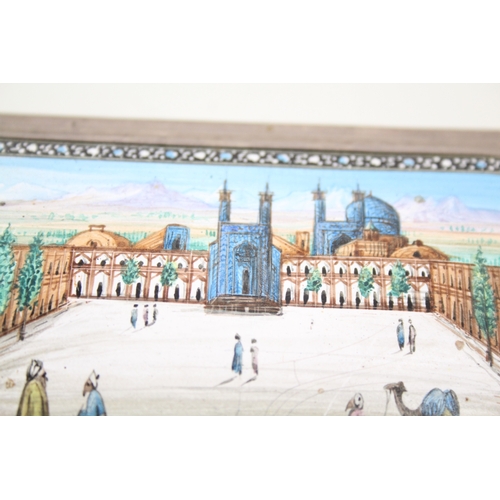 29 - .840 RUSSIAN SILVER ENAMEL DETAILED CIGARETTE BOX