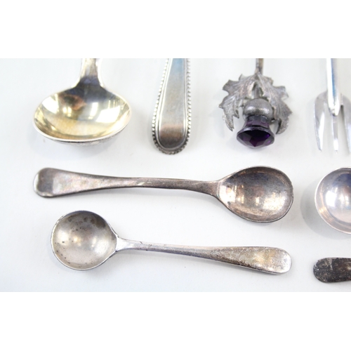 33 - 12X .925 STERLING SILVER CONDIMENT SPOONS & FORKS INC GEORGIAN ETC