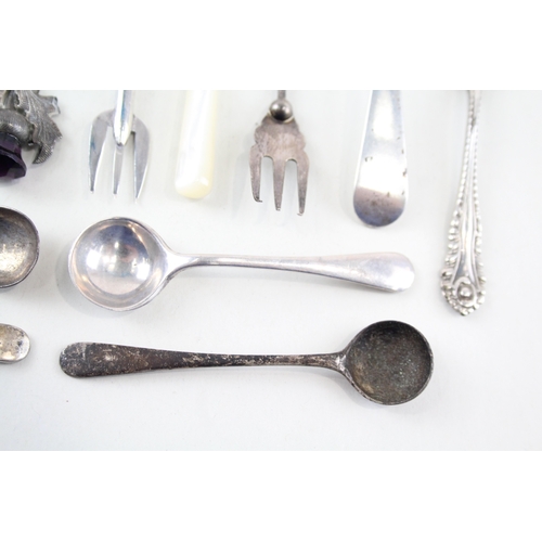 33 - 12X .925 STERLING SILVER CONDIMENT SPOONS & FORKS INC GEORGIAN ETC