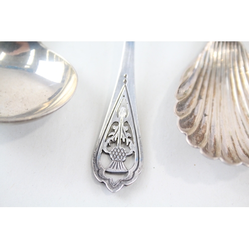 34 - 4X .925 STERLING SILVER SPOONS INC. ANTIQUE, CADDY ETC