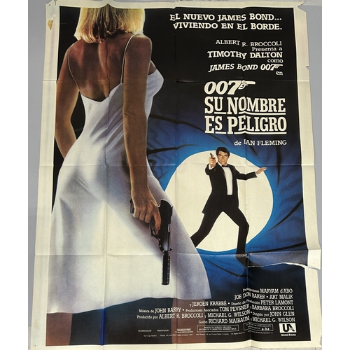 348 - JAMES BOND 'THE LIVING DAYLIGHTS' SPANISH FILM POSTER 144cm x 104cm